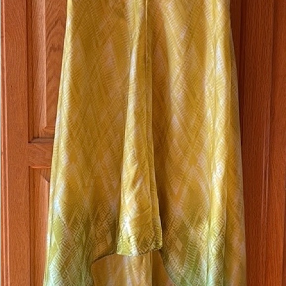 Amazingly beautiful Guess Los Angeles yellow and aqua hi-low dress! Side zipper! - Picture 3 of 7